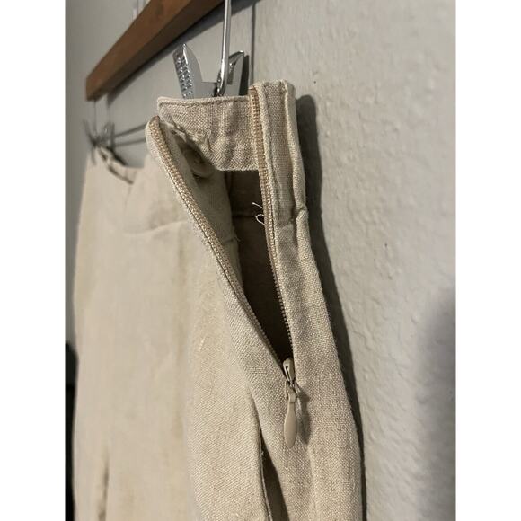 J Jill Love Linen Womens Pants Large Beige Linen Relaxed Wide Leg Lagenlook - Picture 3 of 9